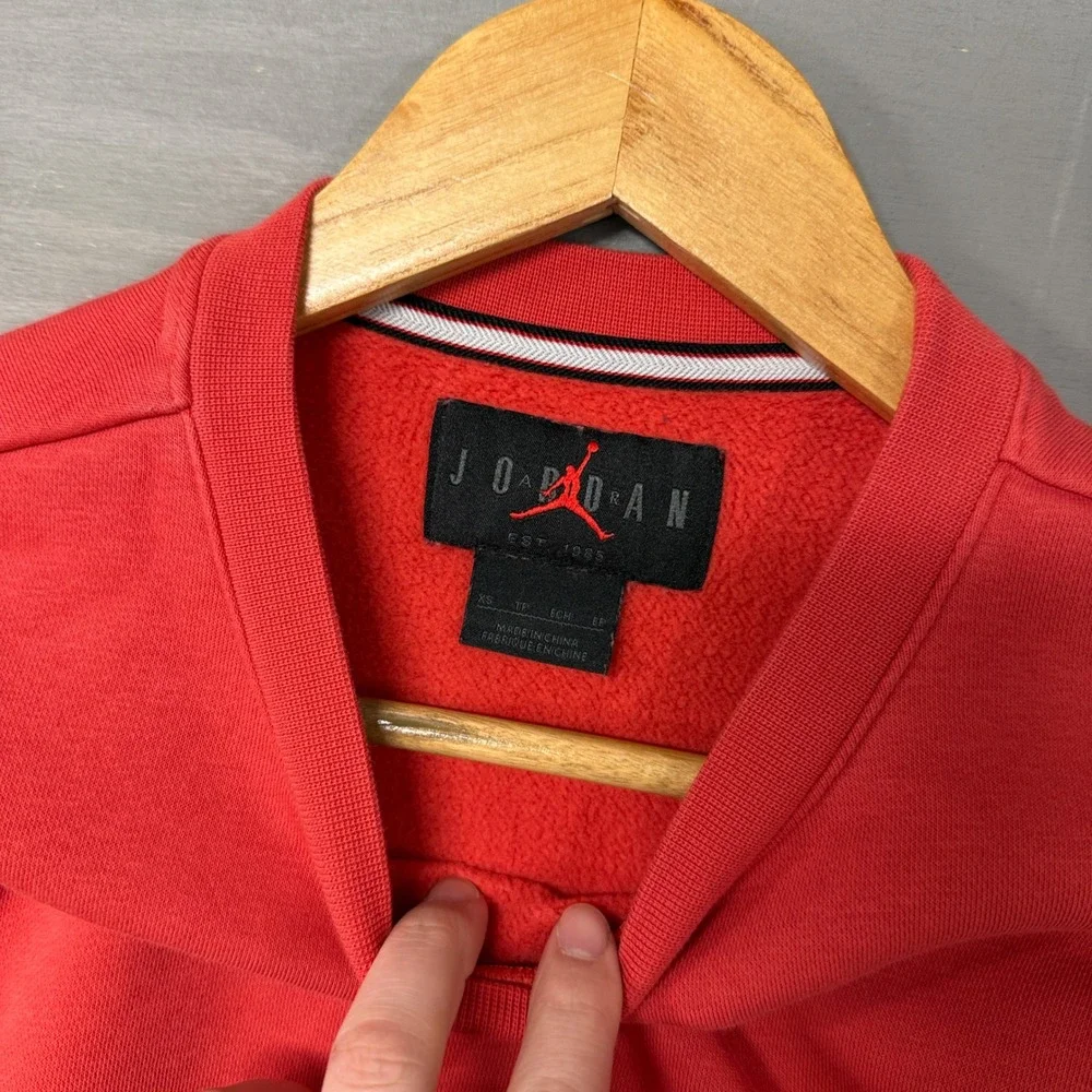 Jordan Crewneck Sweatshirt Red‎ Jumpman Logo Fleece Pullover XS